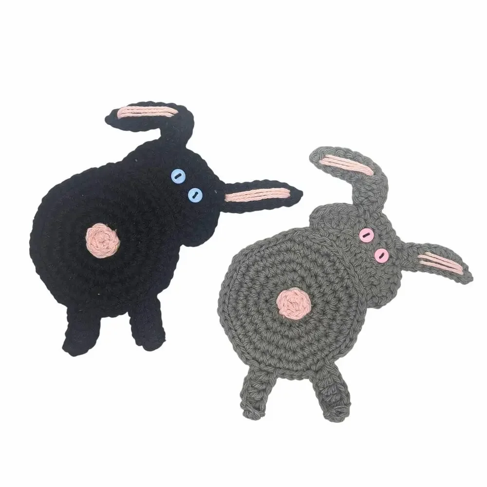 Crochet Animal Critter Butt Coasters Set of 4 Your Choice Handmade to Order